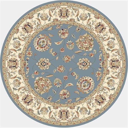 Dynamic Rugs Ancient Garden 5 ft. 3 in. Round 57365-5464 Rug - Light Blue/Ivory ANR5573655464